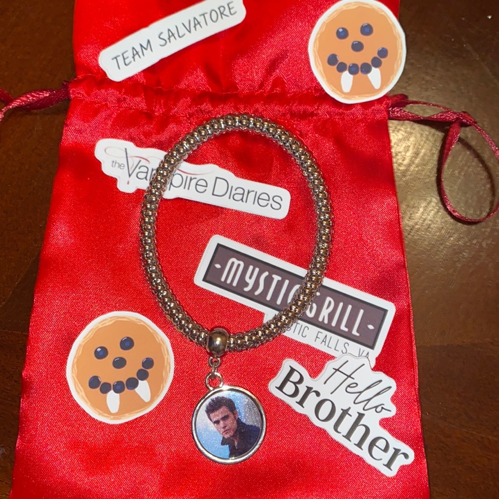 The Vampire Diaries stefan salvatore bracelet with stickers